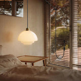 American White Glass Pendant Light for Bedroom
