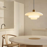 American White Glass Pendant Light for Bedroom