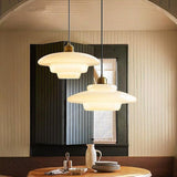 American White Glass Pendant Light for Bedroom