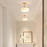 Milky White Glass Modern Hallway Ceiling Light - Clowas