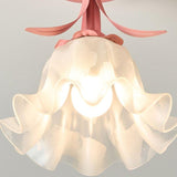 Hallway Flower Semi Flush Ceiling Light Glass with Anti Glare