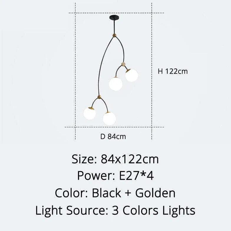 minimalist branch modern black chandelier - Clowas