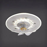 Star Decoration Modern White Ceiling Fan With Light - Clowas