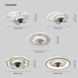 Star Decoration Modern White Ceiling Fan With Light - Clowas