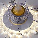 Star Decoration Modern White Ceiling Fan With Light - Clowas