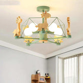 Giraffes Led Semi-flush Light Wood - Clowas