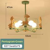 Giraffes Led Semi-flush Light Wood - Clowas