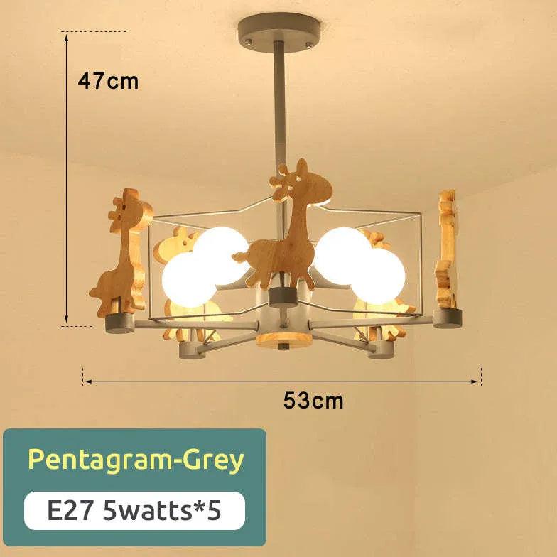 Giraffes Led Semi-flush Light Wood - Clowas