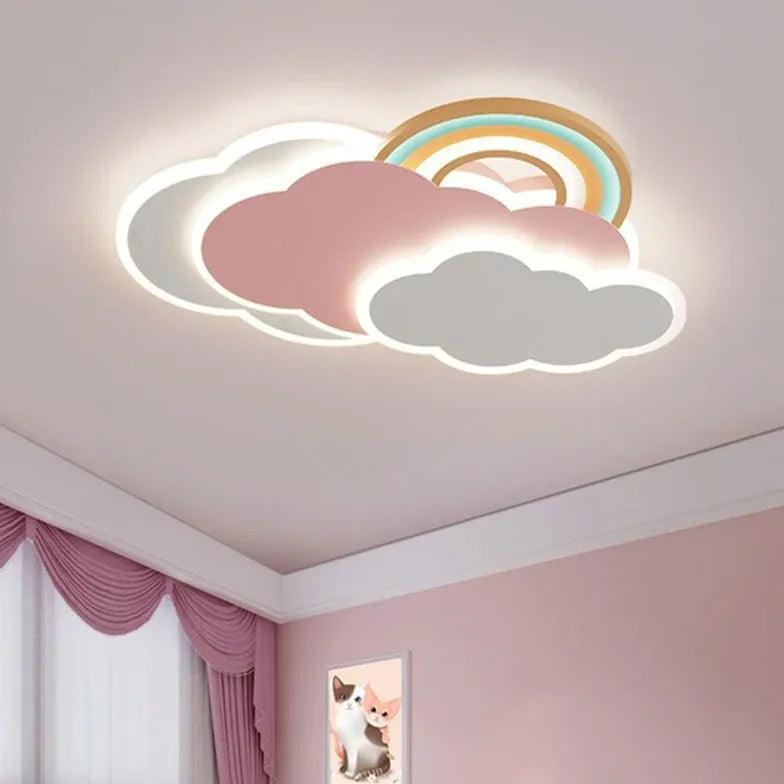 Rainbow Cloud Bedroom LED Flush Ceiling Lights - Clowas