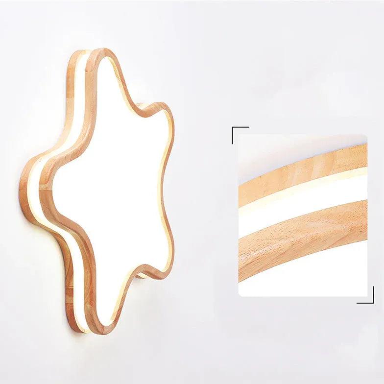 Moon Modern Wooden Flush Ceiling Lights - Clowas