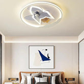 Round Aircraft Modern Ceiling Fan With Light - Clowas