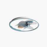 Round Aircraft Modern Ceiling Fan With Light - Clowas