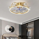 Crystal Frame Modern Ceiling Fan With Light - Clowas