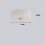 French Eye Protection Bedroom Milk Glass Ceiling Light
