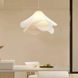 Cream Fabric Petal Light Pendants for Living Room