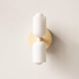 Cream Double Glass Inside Wall Lights