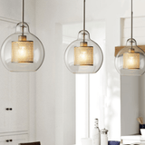 Nordic Clear Glass Sphere Pendant Light for Dining Room