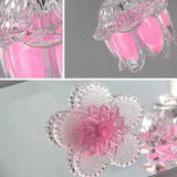 Pink Flower Glass Wall Light for Bathroom