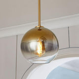 Gradient Glass Sphere Pendant Light for Dining Room