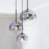 Gradient Glass Sphere Pendant Light for Dining Room