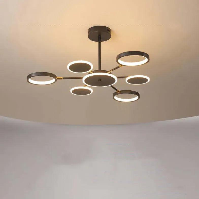 Multi-Ring Structure Black LED Pendant Light - Clowas