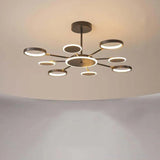 Multi-Ring Structure Black LED Pendant Light - Clowas