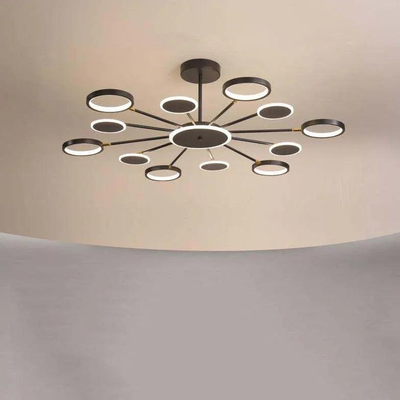 Multi-Ring Structure Black LED Pendant Light - Clowas