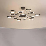 Multi-Ring Structure Black LED Pendant Light - Clowas