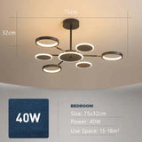 Multi-Ring Structure Black LED Pendant Light - Clowas