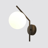Modern Globe Glass Wall Light Dimmable for Bedroom