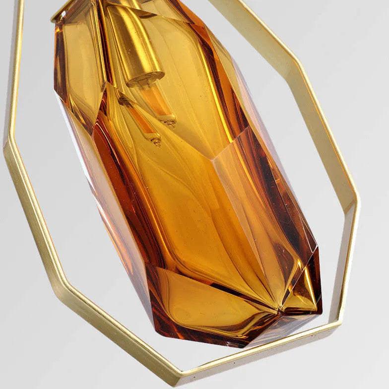 Amber Geometry Bedroom Glass Pendant Light - Clowas