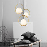 Nordic Milk White Glass Round Pendant Light
