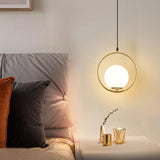 Nordic Milk White Glass Round Pendant Light