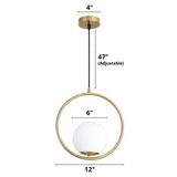 Nordic Milk White Glass Round Pendant Light