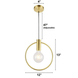 Nordic Milk White Glass Round Pendant Light