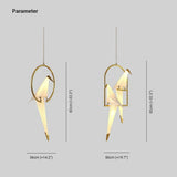 Bird-Shaped Ring Glass Gold Pendant Light - Clowas