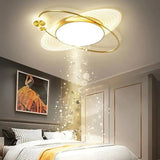 Black Metal Ring Bedroom Flush Ceiling Lights - Clowas