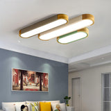 Nordic LED Linear Living Room Wooden Ceiling Light