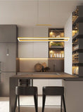 Line Rectangular Pendant Ceiling Lights for Dining Room