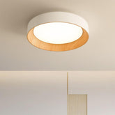 Eye-Caring Round Wooden Ceiling Light for Bedroom