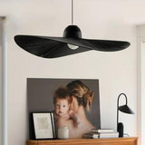 Nordic Straw Hat Fabric White Pendant Light