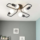 Molecule-Inspired Industrial Black Flush Ceiling Lights - Clowas