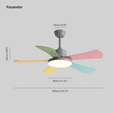 Colored Fan Blades Ceiling Fan with Light - Clowas