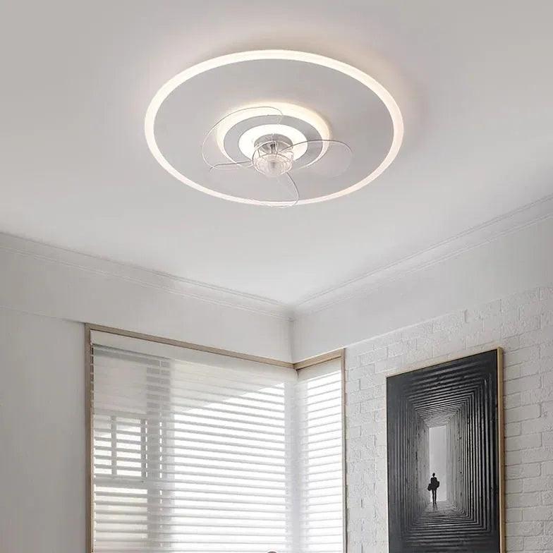 Round Noodle Modern Ceiling Fan with Light - Clowas