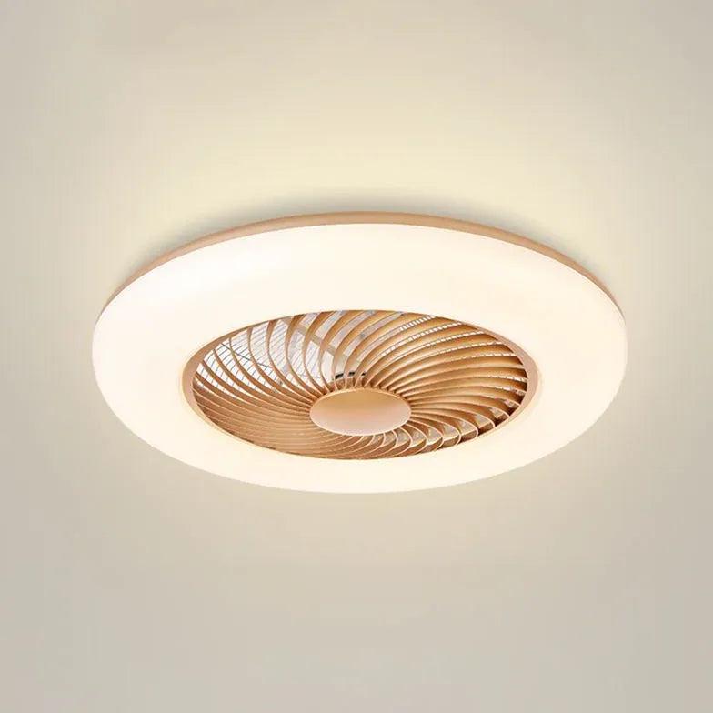 Pink Invisible Modern Ceiling Fan with Light - Clowas