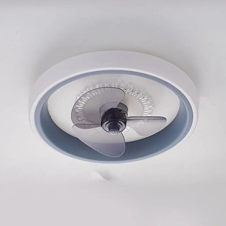Transparent Round Modern Ceiling Fan with Light - Clowas