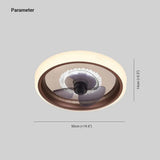 Transparent Round Modern Ceiling Fan with Light - Clowas