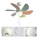 Six Leaves For Living Room Ceiling Fan With Light - Clowas