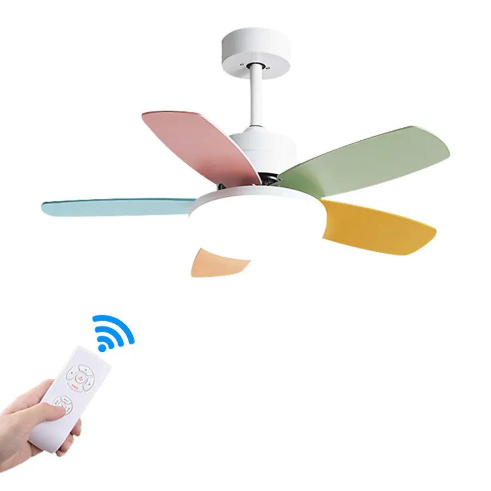 Macarons Bedroom Ceiling Fan with Light - Clowas