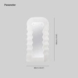 White Wavy Full-Length Mirror Floor Lamp - Clowas